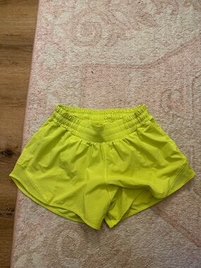 lululemon athletica Neon Yellow Women's Running Shorts size 6, 4”